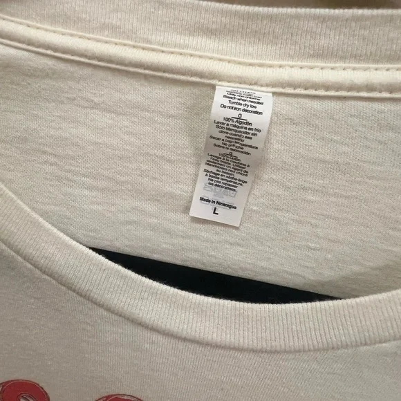 adidas Cream Graphic Tee with Red Accents - Picture 2 of 3